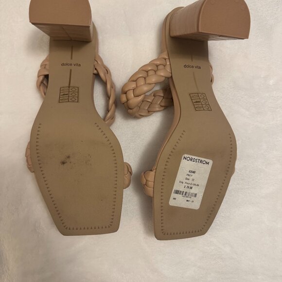 Dolce Vita Braided Block Heel Sandals – Nude / Tan - Picture 3 of 3